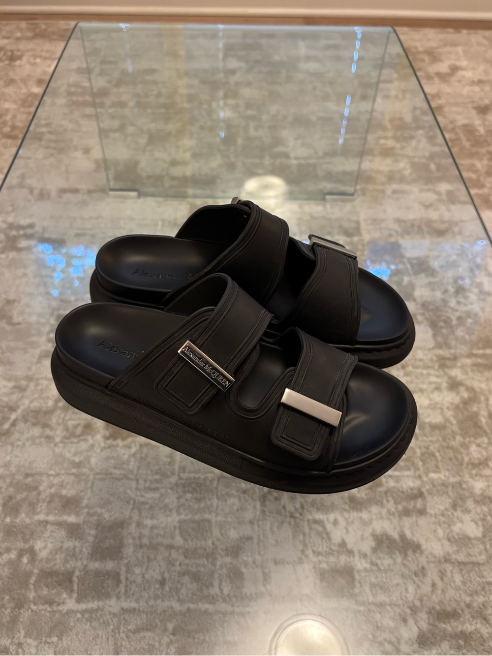 Alexander McQueen Hybrid Slide in Black/Silver